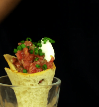Cornetto de Steak Tartare en casa pocos pasos